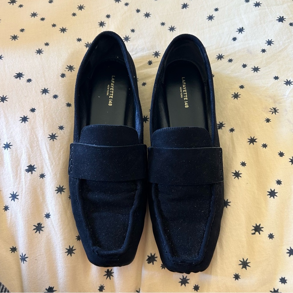 Lafayette 148 Black Suede Loafer W 41